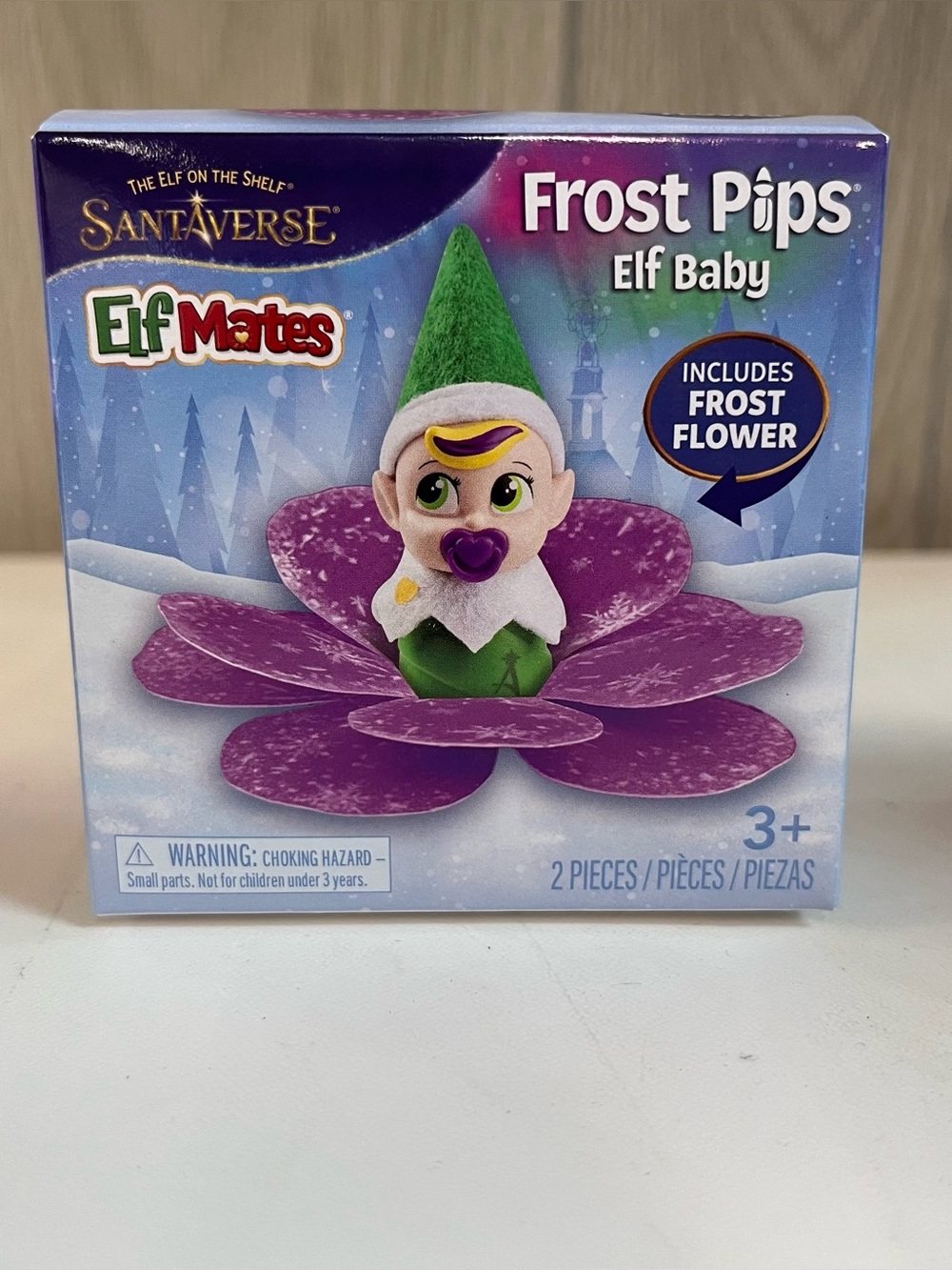 Purple Elf Mates Frost Pips Baby Girl w/ Flower From Elf on the Shelf SantaVerse